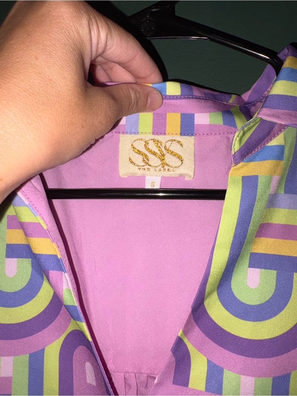 SSYS Elise Collared Sleeveless Dress In Purple Loopy - Picture 3 of 4